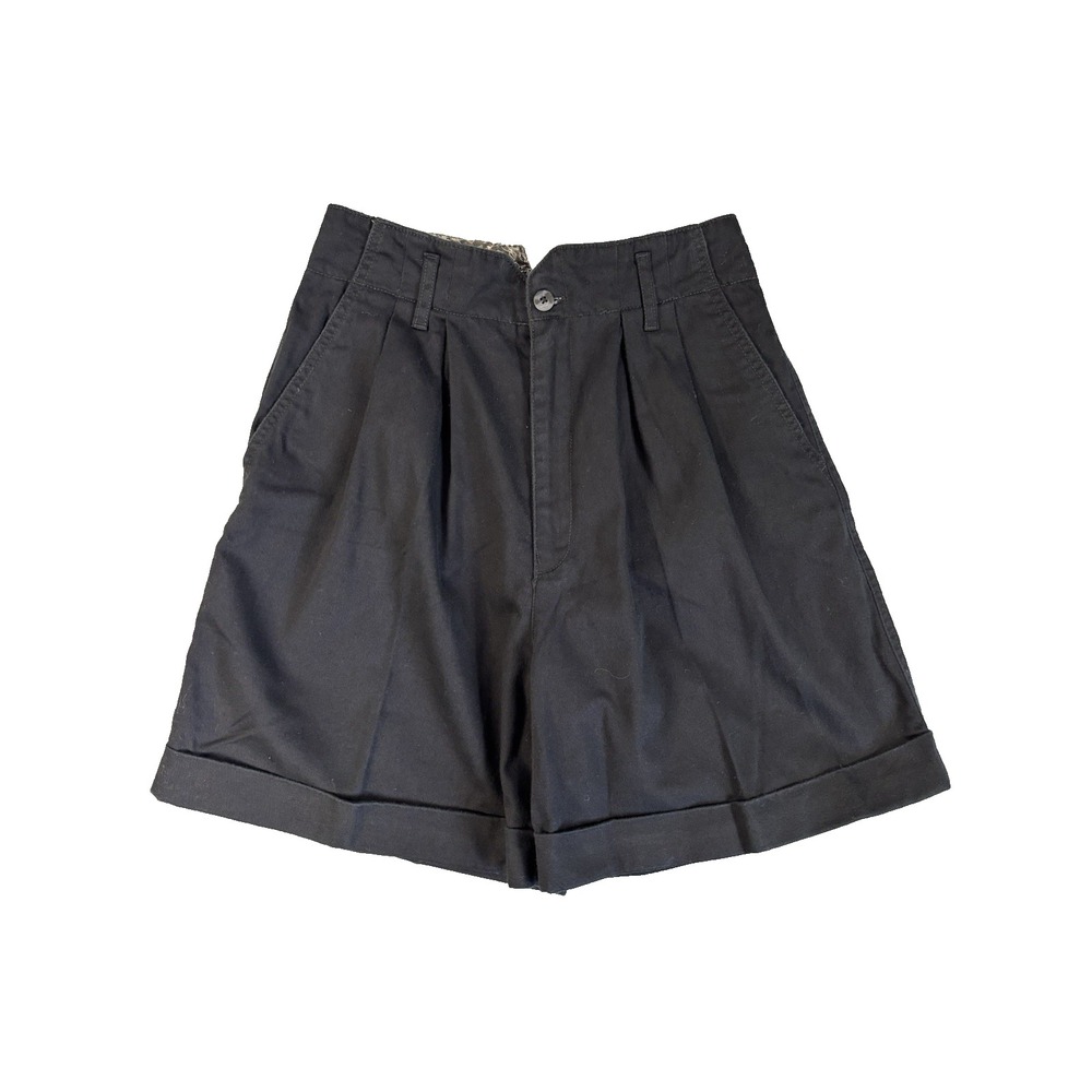 Vintage Gap Black Pleated Shorts 7/8 Cotton Old Money Quiet Luxury High Rise